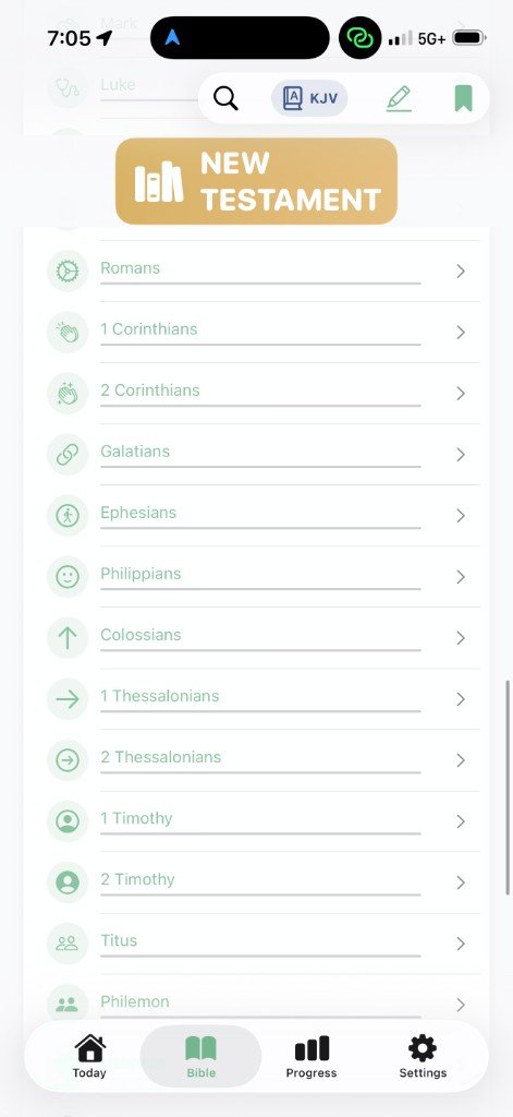 Bible Growth New Testament book list